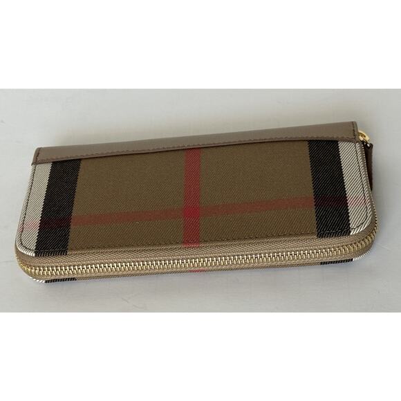 Burberry Large Zip Around House Check Wallet Chestnut Beige 8084519 NWT $630 - Picture 5 of 13